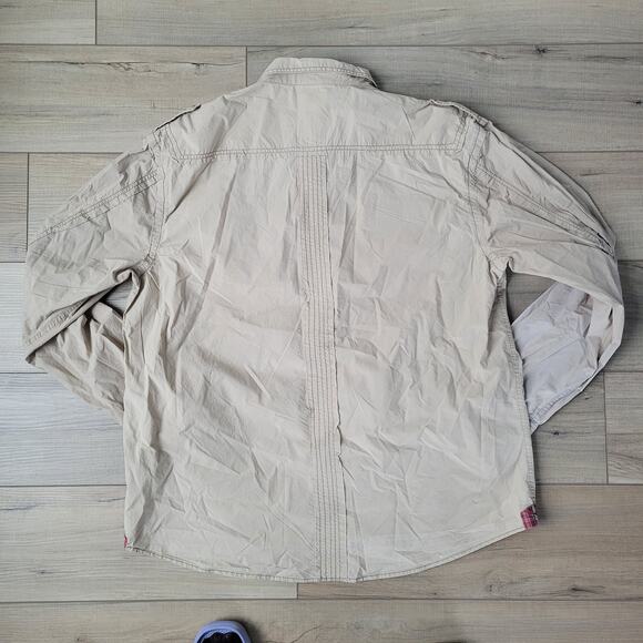 Marc Ecko Cut and Sew Vintage Beige Long Sleeve Button Up Shirt Men Sz XXL - Picture 6 of 16